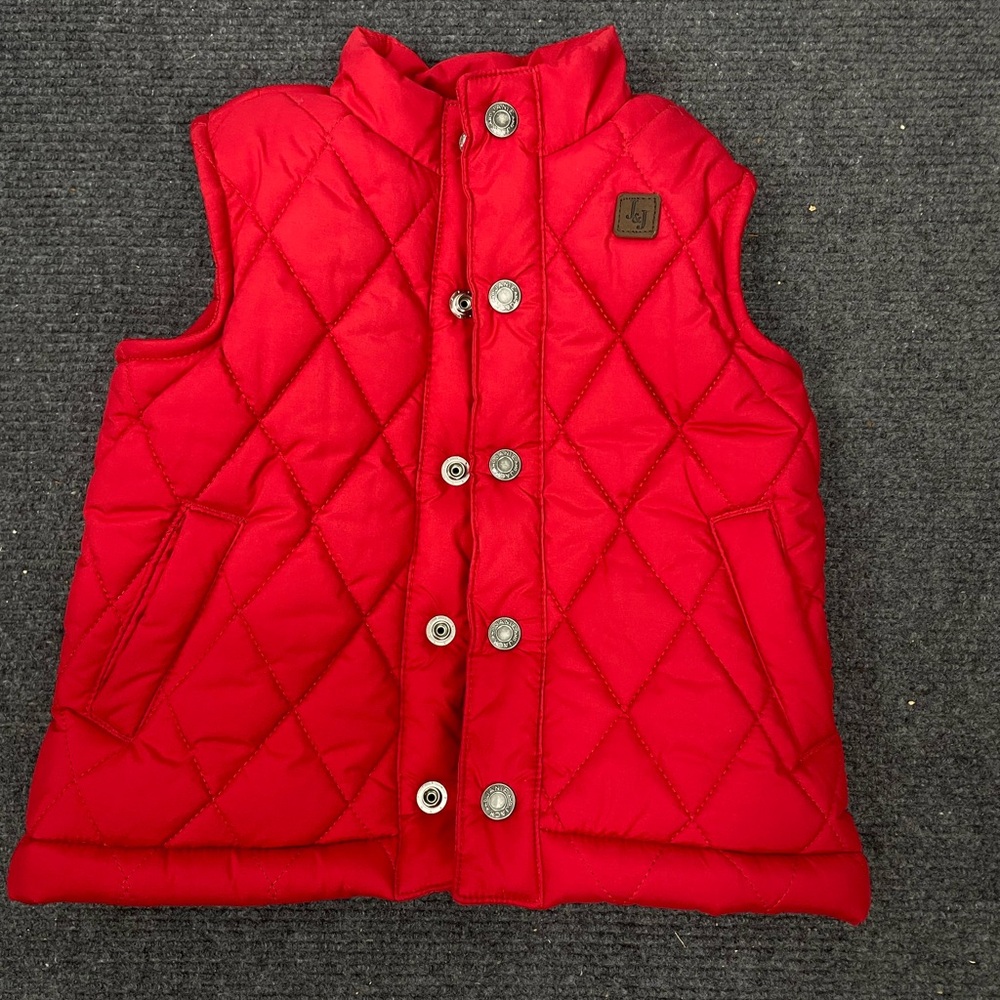Janie And Jack Red Quilted Puffer Vest Size 3 to 6 Months